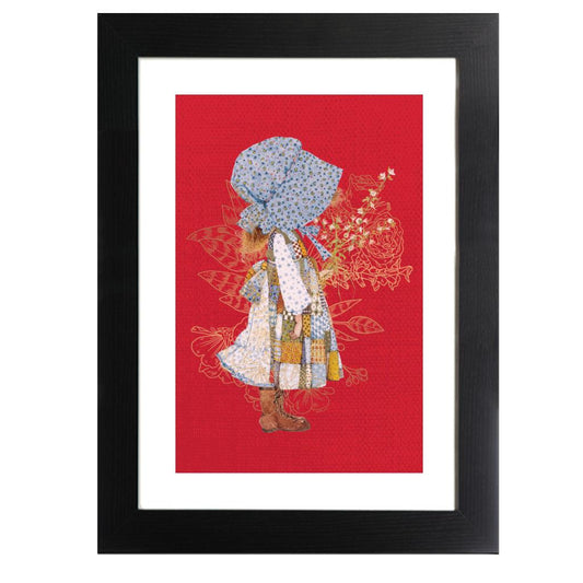 Holly-Hobbie-Classic-Hat-And-Flowers-Framed-Print
