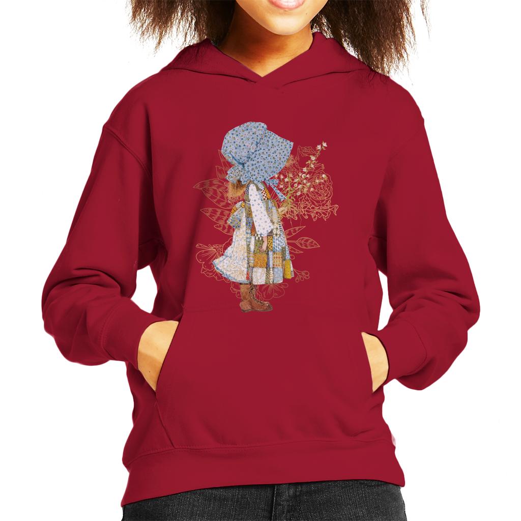 Holly-Hobbie-Classic-Hat-And-Flowers-Kids-Hooded-Sweatshirt
