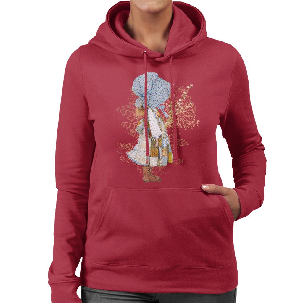 Holly-Hobbie-Classic-Hat-And-Flowers-Womens-Hooded-Sweatshirt