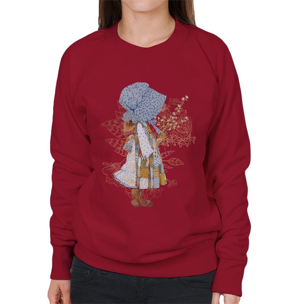 Holly-Hobbie-Classic-Hat-And-Flowers-Womens-Sweatshirt