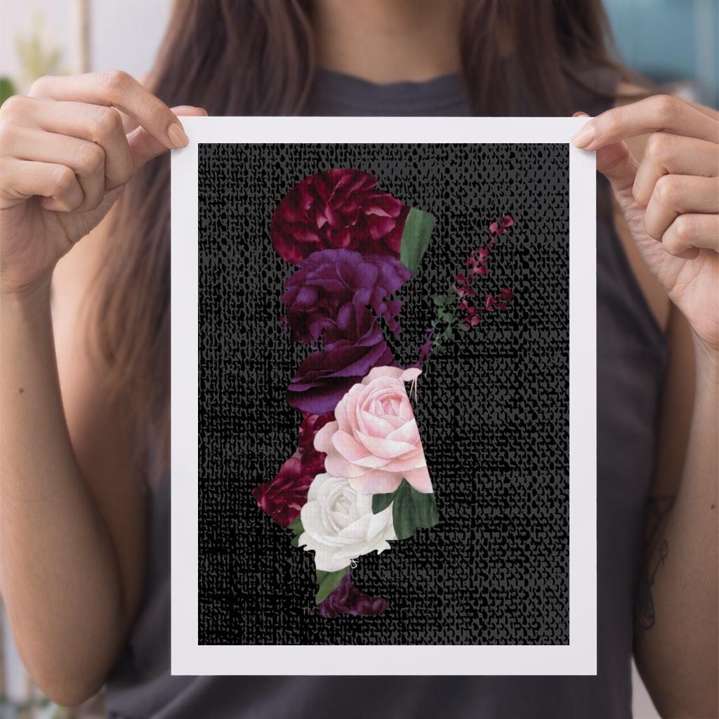 Holly-Hobbie-Classic-Flowers-Silhouette-A4-Print