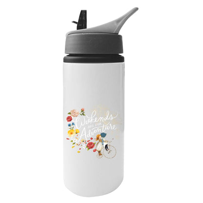 Holly-Hobbie-Classic-Weekend-Adventure-Light-Text-Aluminium-Water-Bottle-With-Straw-