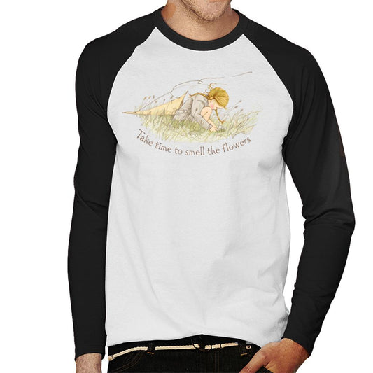 Holly-Hobbie-Classic-Take-Time-To-Smell-The-Flowers-Mens-Baseball-Long-Sleeved-T-Shirt