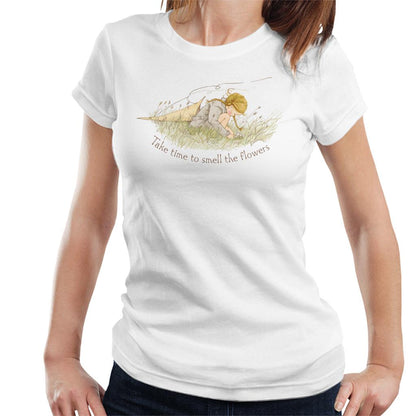 Holly-Hobbie-Classic-Take-Time-To-Smell-The-Flowers-Womens-T-Shirt
