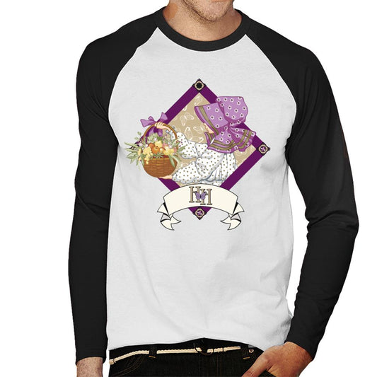 Holly-Hobbie-Classic-With-A-Basket-Of-Fruit-And-Flowers-Mens-Baseball-Long-Sleeved-T-Shirt
