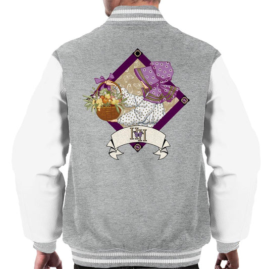 Holly-Hobbie-Classic-With-A-Basket-Of-Fruit-And-Flowers-Mens-Varsity-Jacket