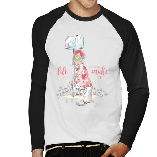Holly-Hobbie-Classic-Life-Is-What-You-Make-It-Mens-Baseball-Long-Sleeved-T-Shirt