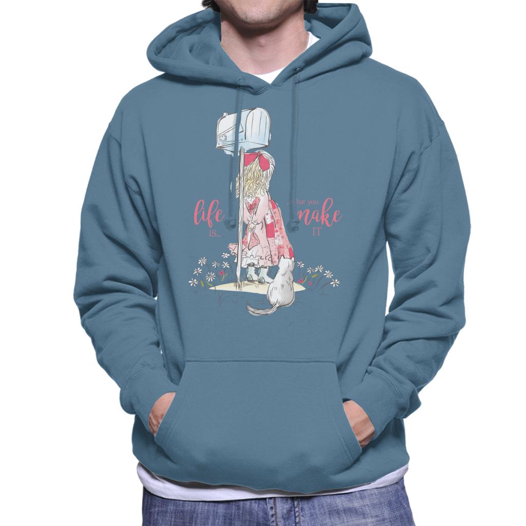 Holly-Hobbie-Classic-Life-Is-What-You-Make-It-Mens-Hooded-Sweatshirt
