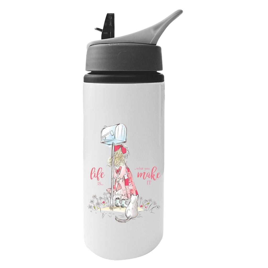 Holly-Hobbie-Classic-Life-Is-What-You-Make-It-Aluminium-Water-Bottle-With-Straw-